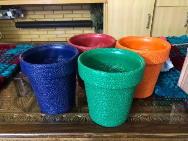 PACK OF 1 ROUND CROWN POT FIBER FLOWER GARDENING POT SIZE 7 INCH