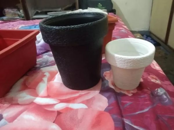 PACK OF 1 ROUND CROWN POT FIBER FLOWER GARDENING POT SIZE 7 INCH - Image 3