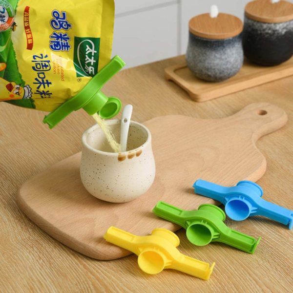 Bag Seal Up Discharge Nozzle, Kitchen Storage Sealing Clips Discharge Nozzle for Milk Powder Snack Sugar – Pack of 2 - Image 2