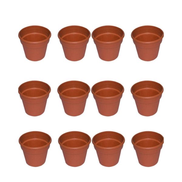 Pack of 12 flower pots for small plants, seeds or atificial flowers Outer Dia 4.75 , Height 4.25 inch - Image 2