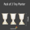Pack of 3 Tiny Planter for artificial flowers 5 inch height