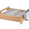 Expandable Aluminum Dish Rack with Bamboo Frame - Image 2