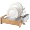 Expandable Aluminum Dish Rack with Bamboo Frame - Image 3