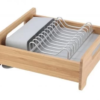 Expandable Aluminum Dish Rack with Bamboo Frame - Image 6