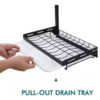 2 Tier Dish Drying Rack with Drainer, Cutlery Organizer and Cutting Board Holder, Wall Mounted Dish Drainer, Adjustable Layer Space, Stainless Steel - Image 2