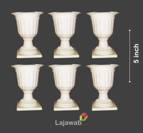 Pack of 6 Tiny Planter for artificial flowers 5 inch height - Image 2