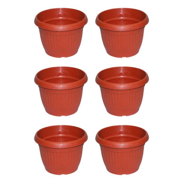 Pack of 6 Medium Flower Pot for all size plants and flower growing dia 7 inch height 5 inch - Image 3