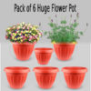 Pack of 6 Huge Flower Pot for all sizes plants and flower growing outer dia 11 inch, height 9 inches