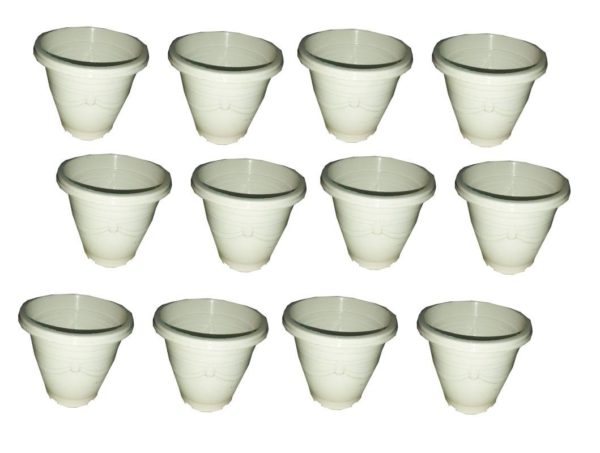 Pack of 12 Round 4 x 4 Planter- White - Image 2