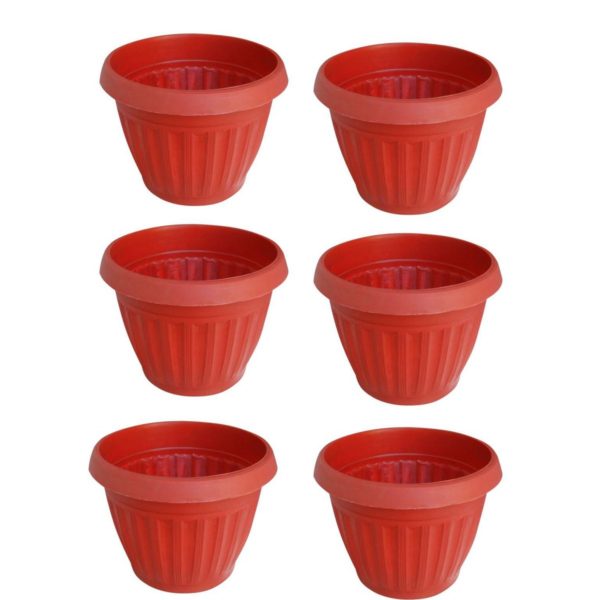 Pack of 6 Huge Flower Pots for all Sizes Plants and Flower Growing Outer dia 11 inch, height 9 inches - Image 2