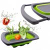 Kitchen Colander Fruit Vegetable Washing Basket Foldable Strainer Collapsible Drainer Over The Sink Adjustable