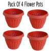Pack of 4 Huge Flower Pot for all sizes plants and flower growing outer dia 11 inch, height 9 inches