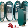 Jewelry Organizer Storage Box Necklaces Earrings Display Case 4 Doors - Image 4