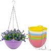 Pack of 2 Plastic Hanging Plant Pots, Flower Pots, Hanging Pots with Chain Hangers Planters Plastic Gardening Pots alternate to Clay Pots best container gardening ideas Top Reviewed