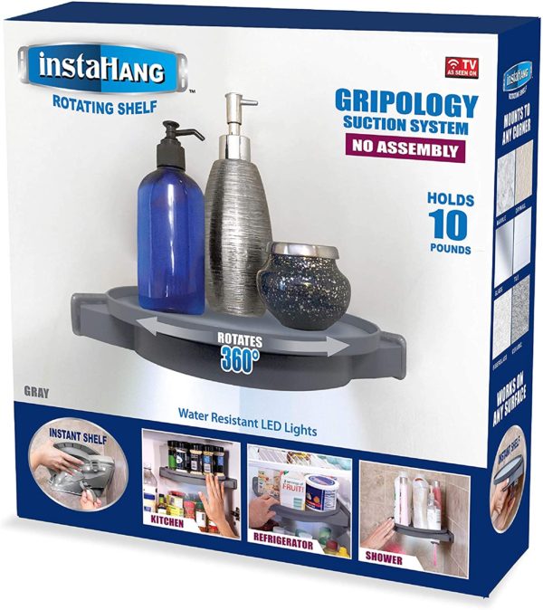 InstaHang Rotating Shelf Organizer – Instant Organizing & Rotating Shelf with Gripology Suction System - Image 4
