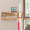Bamboo Storage Towel Shelf, Wall Mount Bathroom Shelf with Towel Bars, for Bathroom & Household Items - Image 4