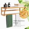 Bamboo Storage Towel Shelf, Wall Mount Bathroom Shelf with Towel Bars, for Bathroom & Household Items - Image 5