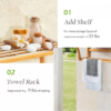 Bamboo Storage Towel Shelf, Wall Mount Bathroom Shelf with Towel Bars, for Bathroom & Household Items - Image 7