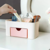 Saving Space Desktop Cosmetic Brush Storage Case With Drawer Makeup Item Pens Desk Organize Box