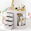 Dressing Box Transparent Desktop Large-Capacity Drawer Integrated Skin Care Products Lipstick Makeup Storage Box (White) - Image 2