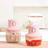 Electric Chopper 100ml+250ml Rechargeable Vegetable Fruit Mincer Blender - Image 4