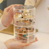 Rotatable Jewelry Box Holder Earring for Women, Jewelry Storage Box Jewelry Accessory Storage Tray with Lid for Earrings Necklaces Bracelets - Image 5