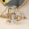 Rotatable Jewelry Box Holder Earring for Women, Jewelry Storage Box Jewelry Accessory Storage Tray with Lid for Earrings Necklaces Bracelets - Image 3