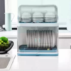 Kitchen Bowl Rack Cutlery Storage Box Dishes Leaching Bowl Box With Cover Edging Plate Rack Plastic Bowl Cabinet Home