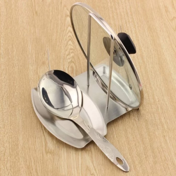 Lid And Spoon Stand Holder Stainless Steel – Cover Lid Rest Stand Spoon Holder Organizer - Image 5