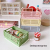 Mini Foldable Plastic Cosmetic Storage Box – Organizer Basket for Home and Office