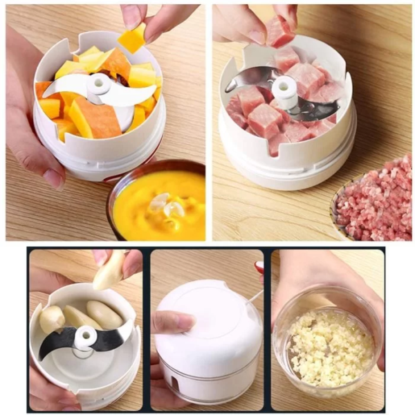 Mini Hand Chopper-Manual Food Chopper Meat Grinder Mincer Garlic Press for Vegetable Nuts Pepper - Image 2