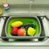 Kitchen Colander Fruit Vegetable Washing Basket Foldable Strainer Collapsible Drainer Over The Sink Adjustable - Image 5