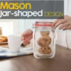 Reusable Mason Bottle Shape Storage Bags Pack of 3 - Image 3