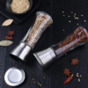 Stainless Steel Glass Ceramic Salt Pepper Mill Grinder – Salt and Pepper Crusher – Spice Rack