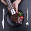 Stainless Steel Glass Ceramic Salt Pepper Mill Grinder – Salt and Pepper Crusher – Spice Rack - Image 4