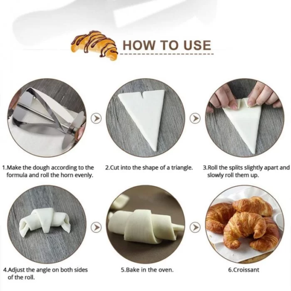 Stainless Steel Rolling Cutter With Wooden Handle – Roller for Croissant Cutter Steel Pastry Cutter - Image 3
