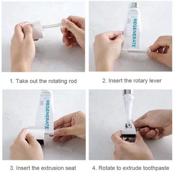 Toothpaste Tube Squeezer – Multifunction Manual Rotate Toothpaste Dispenser Tube Squeezer Tool - Image 5