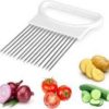 Slicers Tomato Onion Vegetables Slicer Cutting Aid Holder Guide Slicing Cutter Safe Fork - Image 4