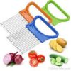 Slicers Tomato Onion Vegetables Slicer Cutting Aid Holder Guide Slicing Cutter Safe Fork - Image 3