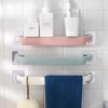 Wall Mounted Self-Adhesive Towel Holder Rack Towel Hanger – Bathroom Towel Bar Shelf Roll Holder