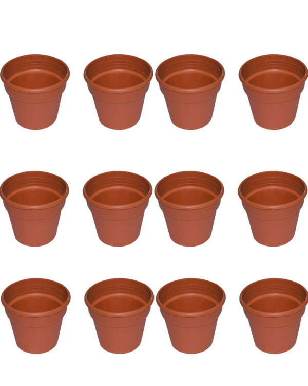 Pack of 12 flower pots for small plants, seeds or atificial flowers Outer Dia 4.75 , Height 4.25 inch - Image 3