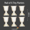 Pack of 6 Tiny Planter for artificial flowers 5 inch height