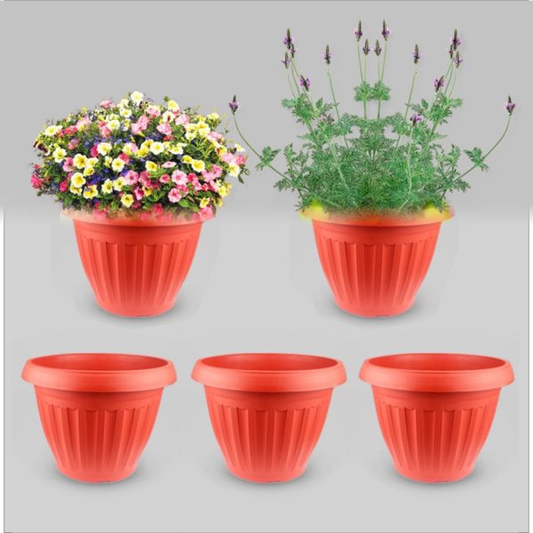 Pack of 6 Huge Flower Pot for all sizes plants and flower growing outer dia 11 inch, height 9 inches - Image 3