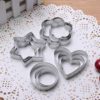 12PCS Cookie Cutters, Heart Star Circle Flower Shaped Mould Cookie Pastry Fruit Cutters, Stainless Steel Decorating Mold - Image 4