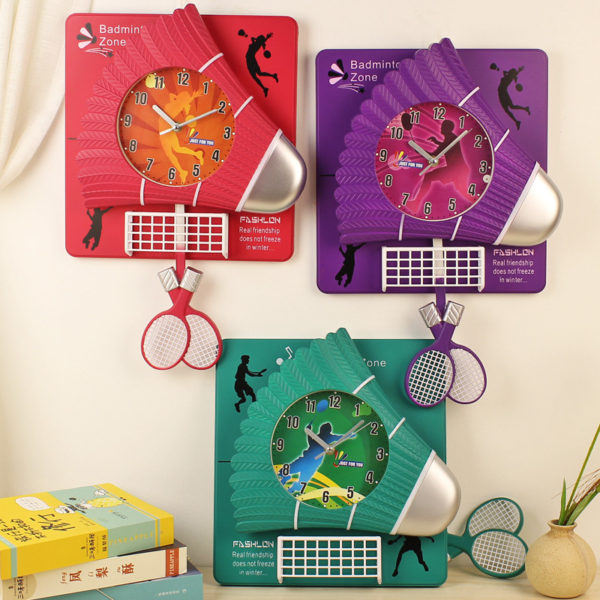 Badminton Shaped Desk Clock - Badminton Style Modern Design Table Clock