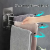 Wall-Mounted Towel Rack Holder Swing Arms Swivel Towel Bar 3-Arm Bathroom Kitchen Towel Rack - Image 4