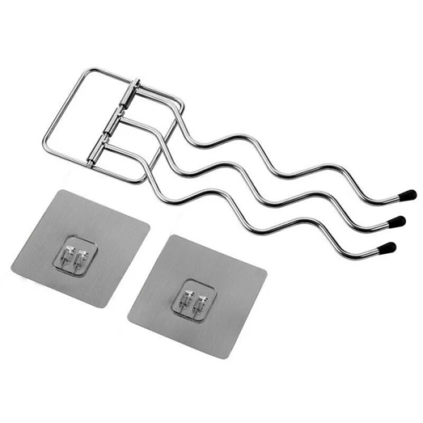 Wall-Mounted Towel Rack Holder Swing Arms Swivel Towel Bar 3-Arm Bathroom Kitchen Towel Rack - Image 5
