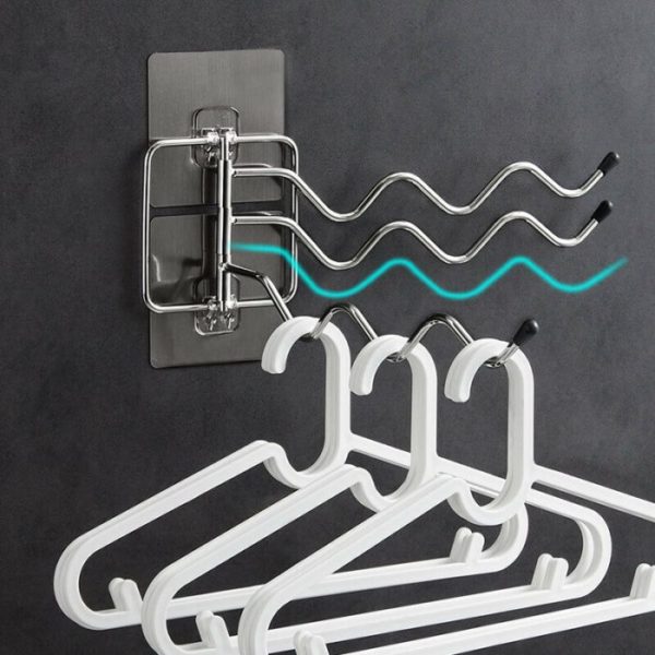 Wall-Mounted Towel Rack Holder Swing Arms Swivel Towel Bar 3-Arm Bathroom Kitchen Towel Rack - Image 7