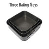 Three piece pizza tray, bread cake tray Baking Tray Lace Baking Bottom Mold Household Oven Making Pizza Cake Bread Tray Black