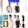 Pack Of 2 Slim ‘N Lift Slimming Vest For Men (WHITE & BLACK) - Image 2